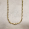 Gargantilla Basica 5.222.033.24 Oro Laminado, Diseño de Rope, Pulido, Tono Dorado (05 MM Thickness, 24 Inches Length)