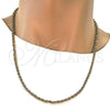 Gargantilla Basica 5.222.034.24 Oro Laminado, Diseño de Rope, Pulido, Tono Dorado (04 MM Thickness, 24 Inches Length)