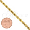 Pulsera Básica 5.222.034.07 Oro Laminado, Diseño de Rope, Pulido, Tono Dorado (04 MM Thickness, 7 Inches Length)