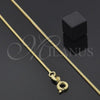 Gargantilla Basica 5.222.039.18 Oro Laminado, Diseño de Box, Pulido, Tono Dorado (02 MM Thickness, 18 Inches Length)