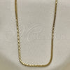 Gargantilla Basica 5.222.039.18 Oro Laminado, Diseño de Box, Pulido, Tono Dorado (02 MM Thickness, 18 Inches Length)