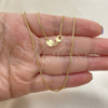 Gargantilla Basica 5.222.040.18 Oro Laminado, Diseño de Box, Pulido, Tono Dorado (Thickness, 18 Inches Length)