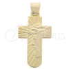 Dije Religioso 05.16.0136 Oro Laminado, Diseño de Cruz y Jesus, Pulido, Tono Dorado