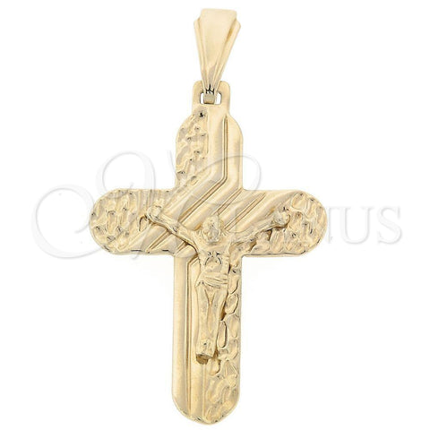 Dije Religioso 05.16.0140 Oro Laminado, Diseño de Crucifijo, Pulido, Tono Dorado