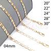Gargantilla Basica 5.222.030.30 Oro Laminado, Diseño de Mariner, Diamantado, Tono Dorado (0.80 Gauge, 04 MM Thickness, 30 Inches Length)