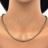 Gargantilla Basica 5.222.035.22 Oro Laminado, Diseño de Rope y Torcido, Pulido, Tono Dorado (03 MM Thickness, 22 Inches Length)