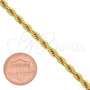 Gargantilla Basica 5.222.034.18 Oro Laminado, Diseño de Rope, Pulido, Tono Dorado (04 MM Thickness, 18 Inches Length)