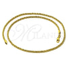 Gargantilla Basica 5.222.034.18 Oro Laminado, Diseño de Rope, Pulido, Tono Dorado (04 MM Thickness, 18 Inches Length)