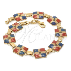 Pulsera Elegante 035.006.07 Oro Laminado, Pulido, Tono Dorado (8 Inches Length)