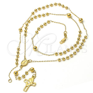 Rosario Mediano 5.218.003.24 Oro Laminado, Diseño de Divino Niño y Virgen Maria, Pulido, Tono Dorado