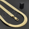 Collar y Pulsera 5.221.004.20 Oro Laminado, Diseño de Herringbone, Pulido, Tono Dorado