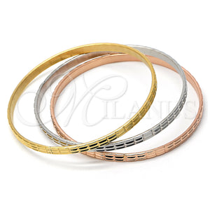 Aro Trio 17203 Acero Inoxidable, Diamantado, Tres Tonos (03 MM Thickness, Size 6 (2.75 Diameter))