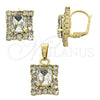 Juego de Arete y Dije de Adulto 10.122.0004 Oro Laminado, con Blanca Zirconia Cubica, Pulido, Tono Dorado