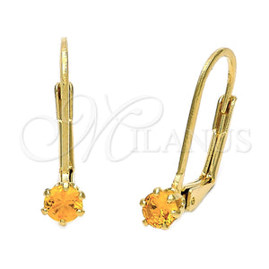 Arete Gancho Frances 5.128.106.1 Oro Laminado, con Dorado Zirconia Cubica, Pulido, Tono Dorado