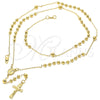 Rosario Fino 5.218.005.28 Oro Laminado, Diseño de Divino Niño y Crucifijo, Pulido, Tono Dorado