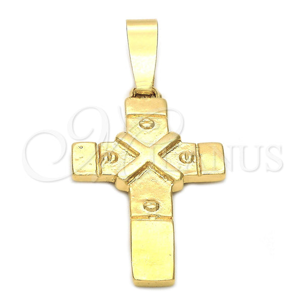Dije Religioso 5.190.007 Oro Laminado, Diseño de Cruz, Diamantado, Tono Dorado
