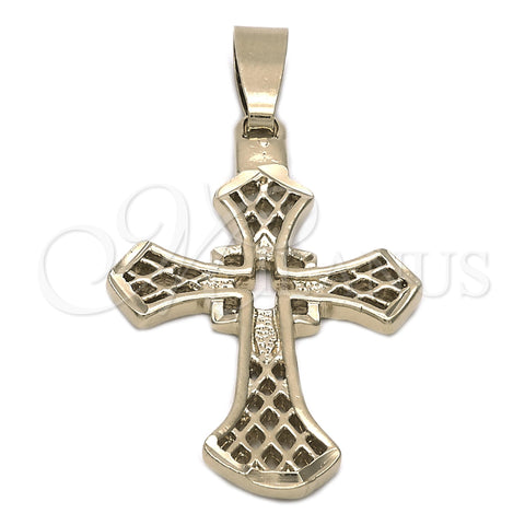 Dije Religioso 5.190.008 Oro Laminado, Diseño de Cruz, Diamantado, Tono Dorado