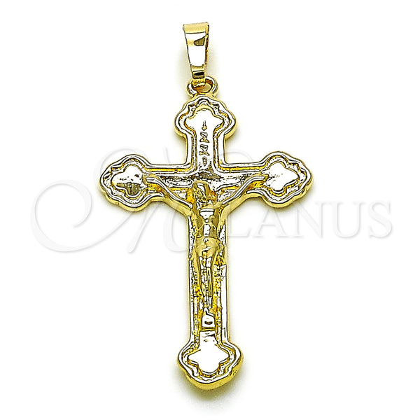 Dije Religioso 5.190.009 Oro Laminado, Diseño de Crucifijo, Pulido, Tono Dorado