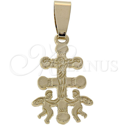 Dije Religioso 5.190.005 Oro Laminado, Diseño de Crucifijo, Pulido, Tono Dorado