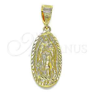 Dije Religioso 5.184.010 Oro Laminado, Diseño de Guadalupe, Diamantado, Tono Dorado
