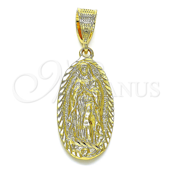 Dije Religioso 5.184.010 Oro Laminado, Diseño de Guadalupe, Diamantado, Tono Dorado
