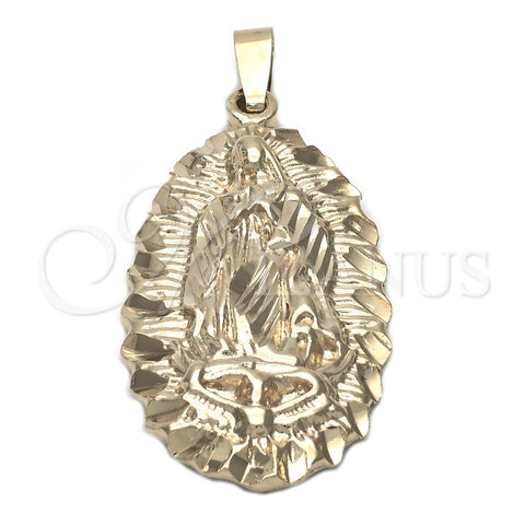Dije Religioso 5.185.008 Oro Laminado, Diseño de Guadalupe, Diamantado, Tono Dorado