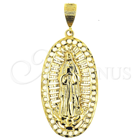 Dije Religioso 5.185.003 Oro Laminado, Diseño de Guadalupe, Pulido, Tono Dorado