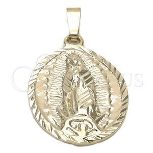 Dije Religioso 5.185.017 Oro Laminado, Diseño de Guadalupe, Diamantado, Tono Dorado