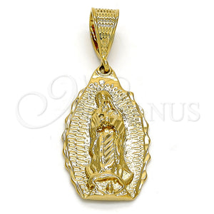 Dije Religioso 5.184.012 Oro Laminado, Diseño de Guadalupe, Pulido, Tono Dorado