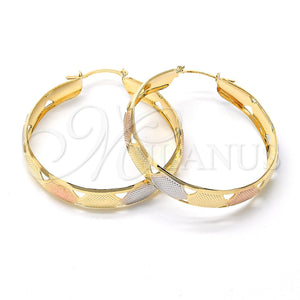 Argolla Mediana 107.009 Oro Laminado, Diamantado, Dos Tonos