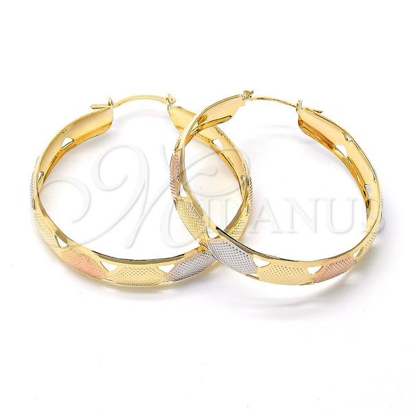 Argolla Mediana 107.009 Oro Laminado, Diamantado, Dos Tonos