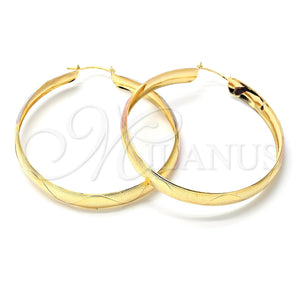 Argolla Grande 107.006 Oro Laminado, Diamantado, Tres Tonos