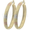 Argolla Grande 107.005 Oro Laminado, Diamantado, Tres Tonos