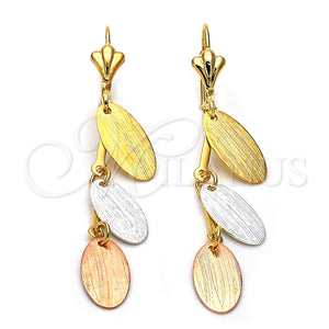Arete Largo 67.01 Oro Laminado, Pulido, Tres Tonos