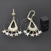 Arete Chandelier 60.016 Oro Laminado, Diseño de Estrella, Pulido, Tres Tonos
