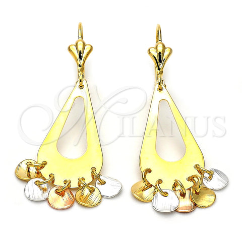 Arete Chandelier 02.32.0198 Oro Laminado, Diamantado, Tres Tonos