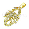 Dije Elegante 5.187.021 Oro Laminado, Diseño de Escorpión, Diamantado, Tono Dorado