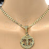 Dije Religioso 5.187.009 Oro Laminado, Diseño de Crucifijo, Diamantado, Tono Dorado