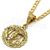Dije Religioso 5.187.009 Oro Laminado, Diseño de Crucifijo, Diamantado, Tono Dorado