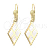 Arete Colgante 5.069.010 Oro Laminado, Diseño de File, Pulido, Tono Dorado