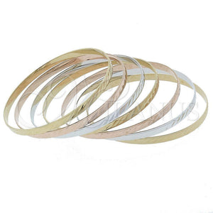 Aro Semanario 116.009.05 Oro Laminado, Diamantado, Tres Tonos (04 MM Thickness, Size 5 (2.50 Diameter))