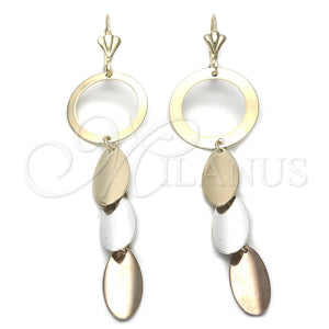 Arete Largo 84.003 Oro Laminado, Pulido, Tres Tonos
