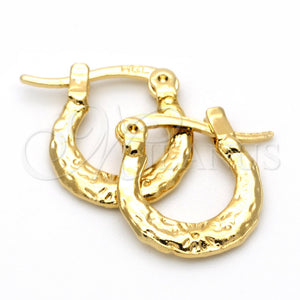 Argola de Niño 5.159.054 Oro Laminado, Diseño de Flor, Diamantado, Tono Dorado