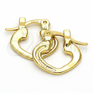 Argola de Niño 96.032 Oro Laminado, Diseño de Gota, Diamantado, Tono Dorado