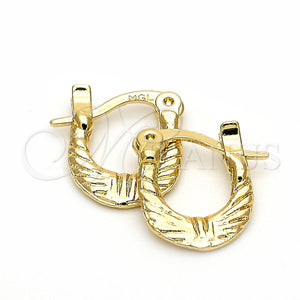 Argola de Niño 5.159.084 Oro Laminado, Diseño de Arco, Diamantado, Tono Dorado