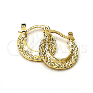 Argolla Pequeña 96.011 Oro Laminado, Diamantado, Tono Dorado
