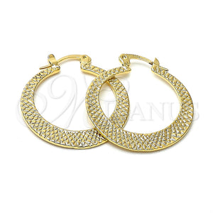 Argolla Mediana 96.002 Oro Laminado, Diamantado, Tono Dorado