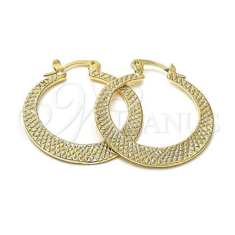 Argolla Mediana 96.002 Oro Laminado, Diamantado, Tono Dorado