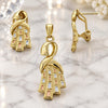 Juego de Arete y Dije de Adulto 5.061.004 Oro Laminado, Pulido, Tres Tonos