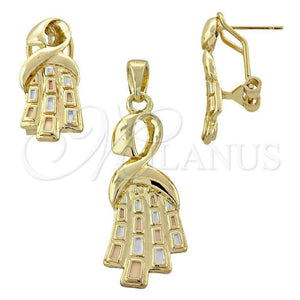 Juego de Arete y Dije de Adulto 5.061.004 Oro Laminado, Pulido, Tres Tonos